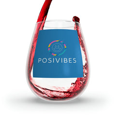 Posivibes Stemless Wine Glass, 11.75oz