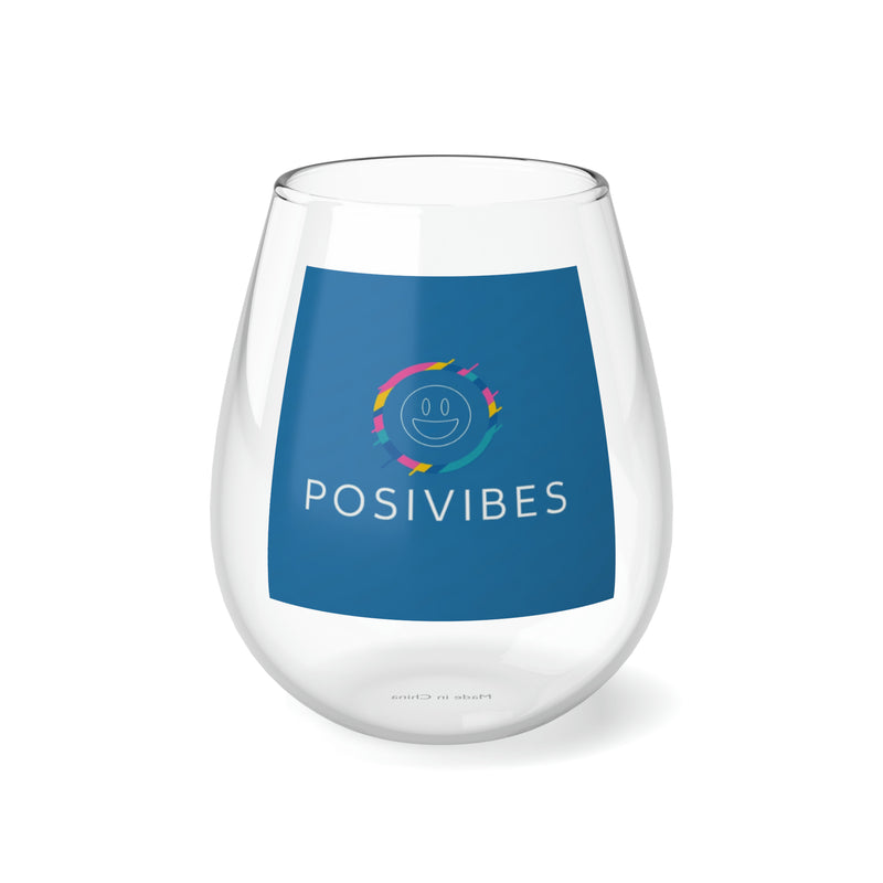 Posivibes Stemless Wine Glass, 11.75oz