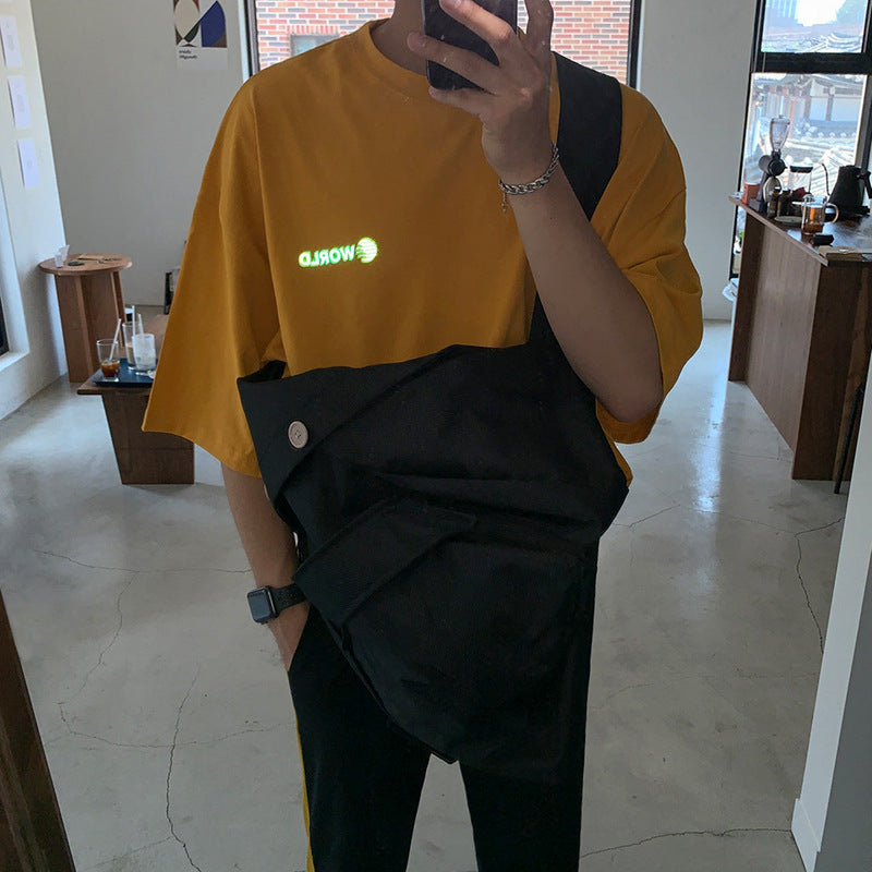 Ins Korean Style Short-sleeved Men's Youth Summer Half-sleeved Loose