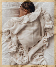 Knitted Baby Blankets Newborn Swaddle Wrap Ruffle