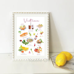 Vietnam Food Art Prints Banh Mi Pho Posters Cooking Foodie Vietnamese Cuisine Canvas Painting Wall Pictures Kitchen Decor