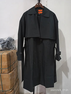 IEFB Men's Wear 2023 Autumn  Fashion New Double Breasted Clothes Male Long Coat Loose Overcoat Trend Handsome Casual Windbreak