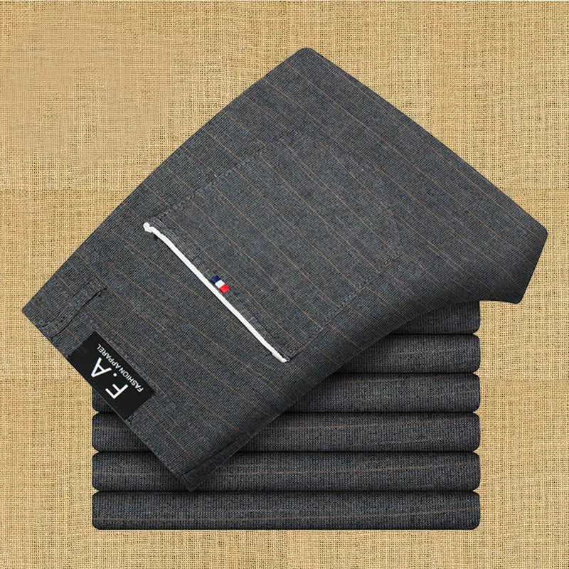 Pants Men Autumn Spring Business Casual Trousers Personality Brand Clothing Mens Long Straight Cotton Male Regular Full Length