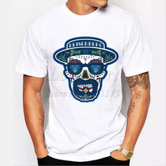 2019 Newest men's fashion breaking bad Heisenberg skull t-shirt Harajuku funny tee shirts Hipster O-neck cool tops