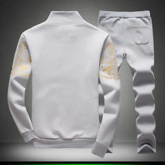 Mens Tracksuit Outwear Hoodie Set 2 pieces Autumn sporting track suit male Fitness Stand Collar Sweatshirts Jacket+Pants Sets