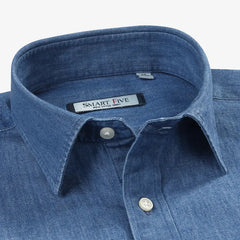 Smart five Brand High Quality Male Shirts Slim Smart Casual Business Cotton Long Sleeve Denim Shirt Men Plus Size 5XL 6XL