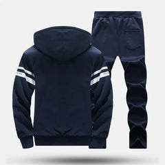 Men Set hooded Thicken Fleece Hoodies + Sweatpant 2023 Winter Spring Sweatshirt Sportswear Male Letter Print