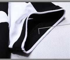Brother Wang Casual POLO Shirt Men's Summer Fashion New Black White Stitching Cotton Short-sleeved Polo Shirt Slim Male 5XL 6XL