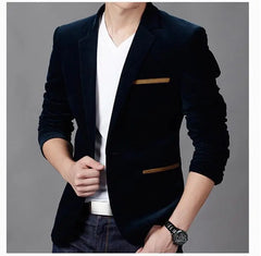 Brand Clothing Men Blazer Fashion Cotton Suit Blazer Slim Fit Masculine Blazer Casual Solid Colr Male Suits Jacket