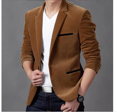 Brand Clothing Men Blazer Fashion Cotton Suit Blazer Slim Fit Masculine Blazer Casual Solid Colr Male Suits Jacket