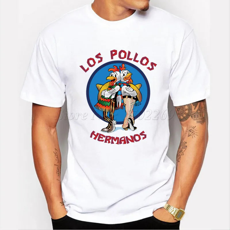 Men's Fashion Breaking Bad Shirt 2021 LOS POLLOS Hermanos T Shirt Chicken Brothers Short Sleeve Tee Hipster Hot Sale Tops