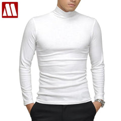 100% quality Men's long-sleeve T-shirt Sexy turtleneck high-elastic lycra cotton t shirt 7 colors S-XXXL st-803 Free shipping