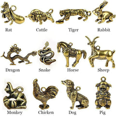 Bull Ornament Sculpture Copper Miniatures Figurines Desk Decoration Pure Copper Handmade Lines Key Pendant Key Chain Accessories