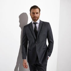2020 Middle Grey Wedding Tuxedo For Men Custom Made Slim Fit Gray Groom Tuxedo Evening Tailored Latest Wedding Suits For Men