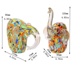 Crystal Glass Elephant Figurines Table Ornament Sculpture Handmade Crafts in Blown Glass Art Home Decor Gift