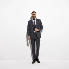 2020 Middle Grey Wedding Tuxedo For Men Custom Made Slim Fit Gray Groom Tuxedo Evening Tailored Latest Wedding Suits For Men
