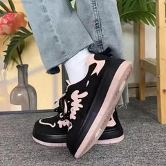 Trendy Black Pink Shoes Y2k Hip Hop Casual Board Shoes 2023 New Women's Shoes Skateboard Sports Ankle Boots Female Girls Gifts
