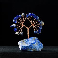 KX4B Unique Crystal Sculpture Handmade Crystal Money Tree for Good Luck Wealth Health