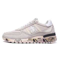 PREMIATA Men's American Retro Light Luxury Stitched Mesh Breathable Jogging Shoes Fashion Versatile Light Casual Sports Shoes