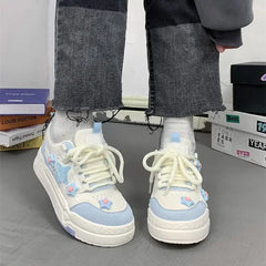 Women's Sports Shoes Spring Summer 2024 Kawaii Platform Sneakers Skateboard Casual Vulcanize Korean Footwear Tennis Female