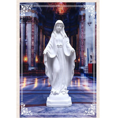 Blessed Resin Figurines Sculpture of Grace Handmade Exquisite Mary Statue for Bedroom Decors Dinning Room Christmas Cabinet