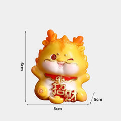 Portable Dragon Statue Blessing Handmade Miniature Resin Dragon Ornaments Microlandscape Craft Zodiac Sculptures Living Room