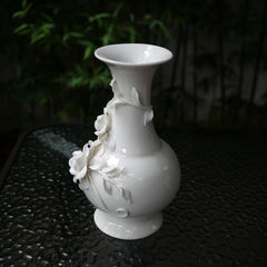 Artisanal Hand-made High Temperature Ceramic Hand-held Rose Vase/Vintage Stereo Flower
