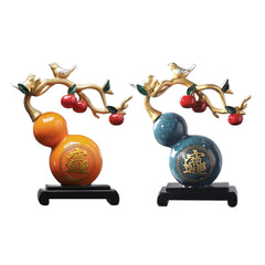 Lucky Feng Shui Gourd Statue,Resin Crafts Ornament,Handmade Sculpture for