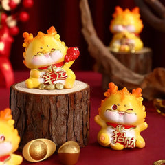 Portable Dragon Statue Craft Handmade Zodiac Sculptures Microlandscape Miniature Chinese New Year Decoration Living Room