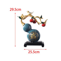 Lucky Feng Shui Gourd Statue,Handmade Crafts Sculpture for Office Furnishing Home Decor