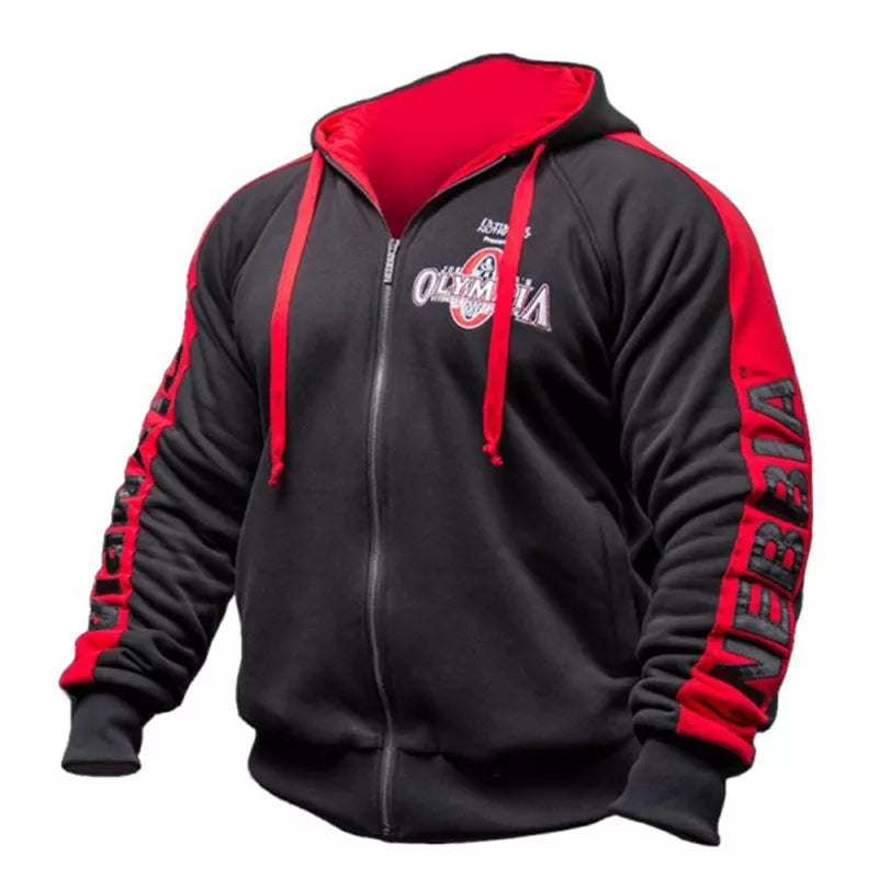 2023 OLYMPIA Men Gyms Hoodies Gyms Fitness Bodybuilding Sweatshirt Pullover Sportswear Male Workout Hooded Jacket Clothing