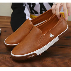 High Quality Leather Men Loafers Retro Leisure Trend Shoe Breathable Male Fashion Brown Mens Footwear Vulcanized Shoes