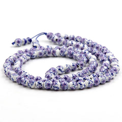 8mm Ceramics Stone 108 Beads Necklace Custom Gift Women Wrap Crafted Ethnic Eco-friendly Chain Fashionistas Beaded Artisan