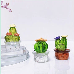 Handmade Cactus Sculpture Original Resin Not Fade Simulation Plant Easy Use Car Ornaments Desktop
