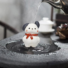 Dog Statue Handmade Animal Sculpture Artwork Tea Play Lucky Dog Tea Pet Sculpture for Home Bookcase Table Tea Room Living Room