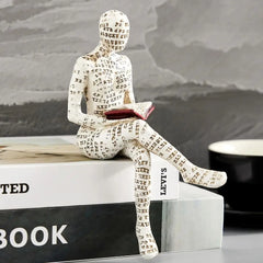 Reading Woman Statue Paper Pulp Resin Desk Ornaments Handmade Craft Abstract Art Art Sculpture