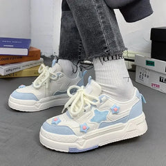 Women's Sports Shoes Spring Summer 2024 Kawaii Platform Sneakers Skateboard Casual Vulcanize Korean Footwear Tennis Female