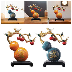 Lucky Feng Shui Gourd Statue,Resin Crafts Ornament,Handmade Sculpture for