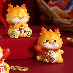 Portable Dragon Statue Craft Handmade Zodiac Sculptures Microlandscape Miniature Chinese New Year Decoration Living Room