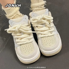 Platform Female Sneakers Blue Casual Skateboard Tennis Female Vulcanize Korean Women Shoes Spring Summer 2024 Footwear