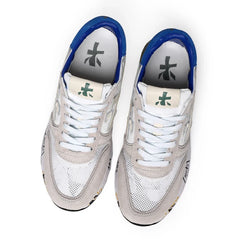 PREMIATA Men's Light Luxury Cow Suede Mesh Breathable Running Shoes Niche Retro Fashion Versatile Lightweight Casual Sneakers