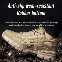 Summer Breathable Safety Work Shoes For Men Lightweight Indestructible Steel Toe Cap Boots Soft Non Slip Male Footwear Sneakers