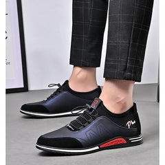 Fashion Men Leather Comfy Slip Increased Heel Footwear Mens Casual Shoes Male Office Business Dress Outdoor Sport Sneakers