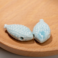 2pcs Ocean Breeze Ceramic Fish Beads 40mm for Artisan Jewelry Making Handmade Craft Supplies TCZ199A