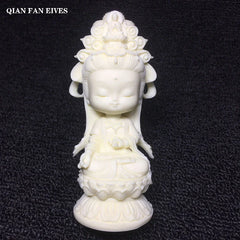 Resin Guanyin Bodhisattva Figurine, Handmade Art Sculpture, Chinese Buddhist Figures, Home, Office, Car, Feng Shui Statue