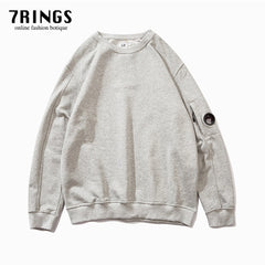 7rings Fall Collection Casual Style O-neck Loose Fit Sweatshirt for Men Oversized Outwear for Male Clothing Street Fashion