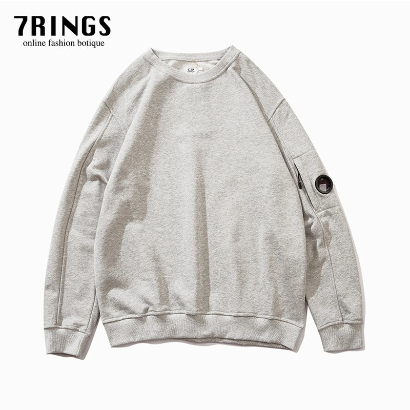 7rings Fall Collection Casual Style O-neck Loose Fit Sweatshirt for Men Oversized Outwear for Male Clothing Street Fashion