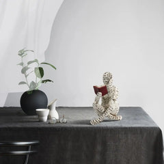 Reading Woman Statue Paper Pulp Resin Desk Ornaments Handmade Craft Abstract Art Art Sculpture
