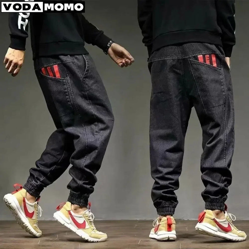 Man Loose Baggy Jeans Hiphop Skateboard Denim Pants Street Dance Hip Hop Rap Male Trouses Chinese y2k streetwear men clothing