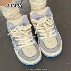 Platform Female Sneakers Blue Casual Skateboard Tennis Female Vulcanize Korean Women Shoes Spring Summer 2024 Footwear